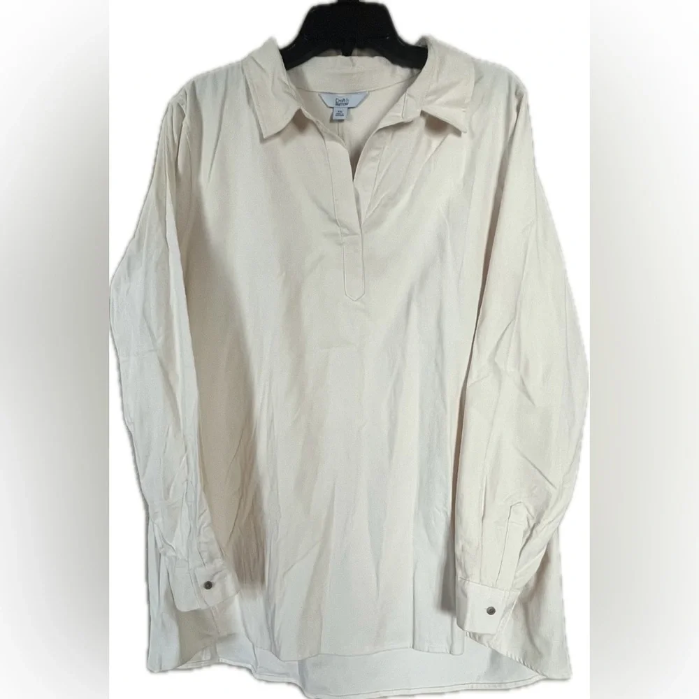 Croft & Barrow Cream Corduroy Shirt. New with tags. Women’s size XXL